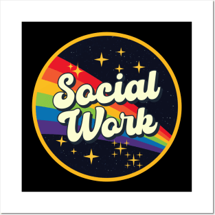 Social Work // Rainbow In Space Vintage Style Posters and Art